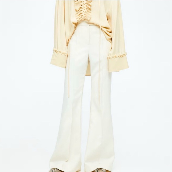 H&M Cream Women's Trousers - Picture 2 of 4
